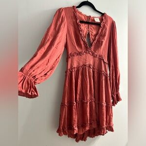 By together ruffle tiered open back dress